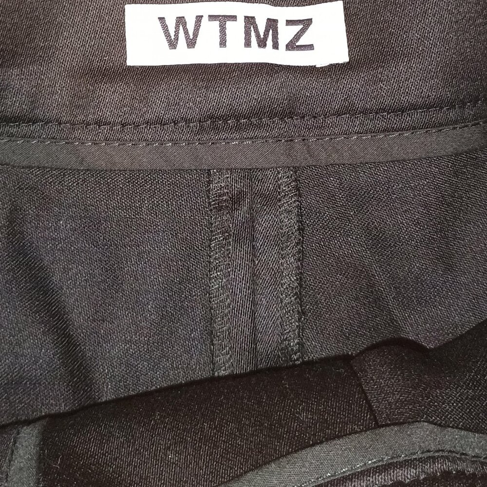 WTMZ Trousers Women S Black High Waist Pleated Wide Leg Minimalist Office Chic N - Picture 2 of 7